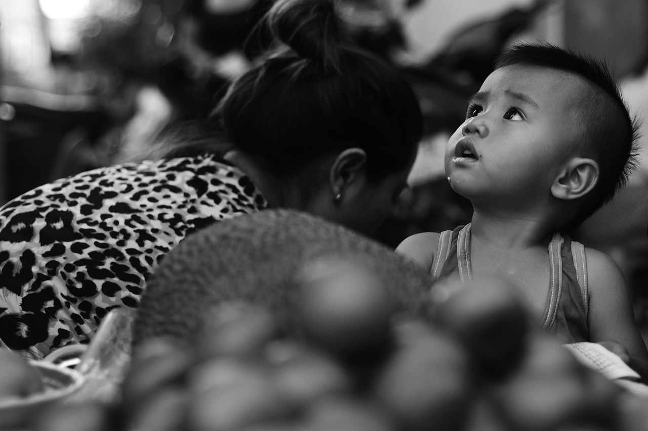 Image - child black and white vietnam girl
