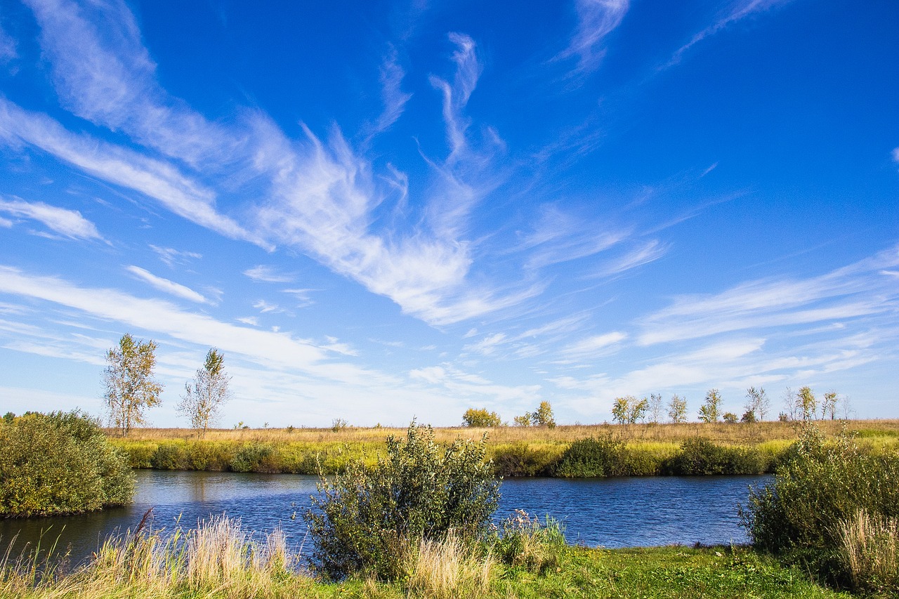 Image - autumn pond clouds russia