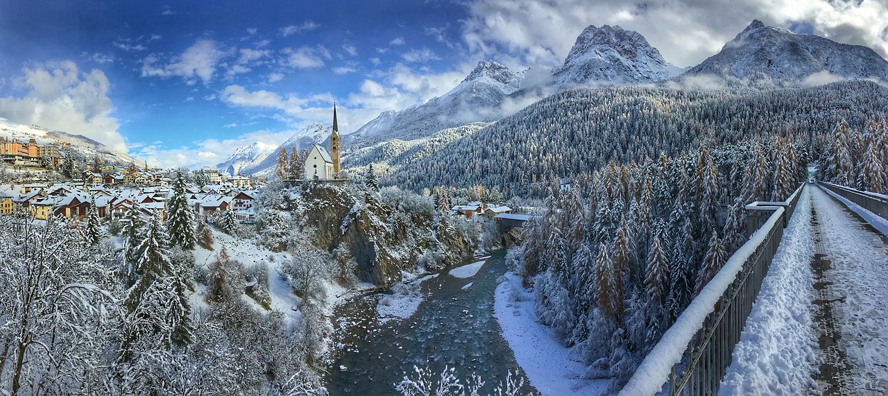 Image - winter snow church river cold