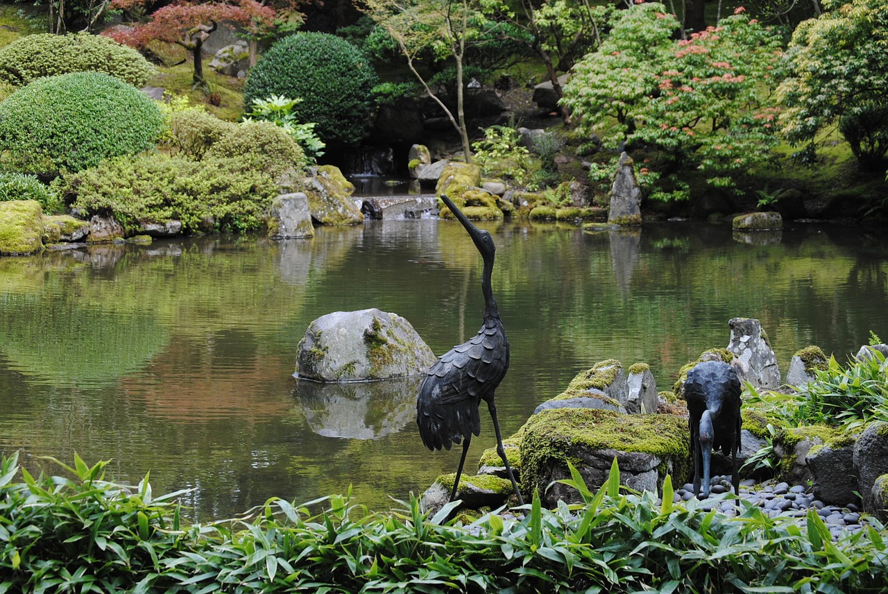 Image - statues japanese garden garden