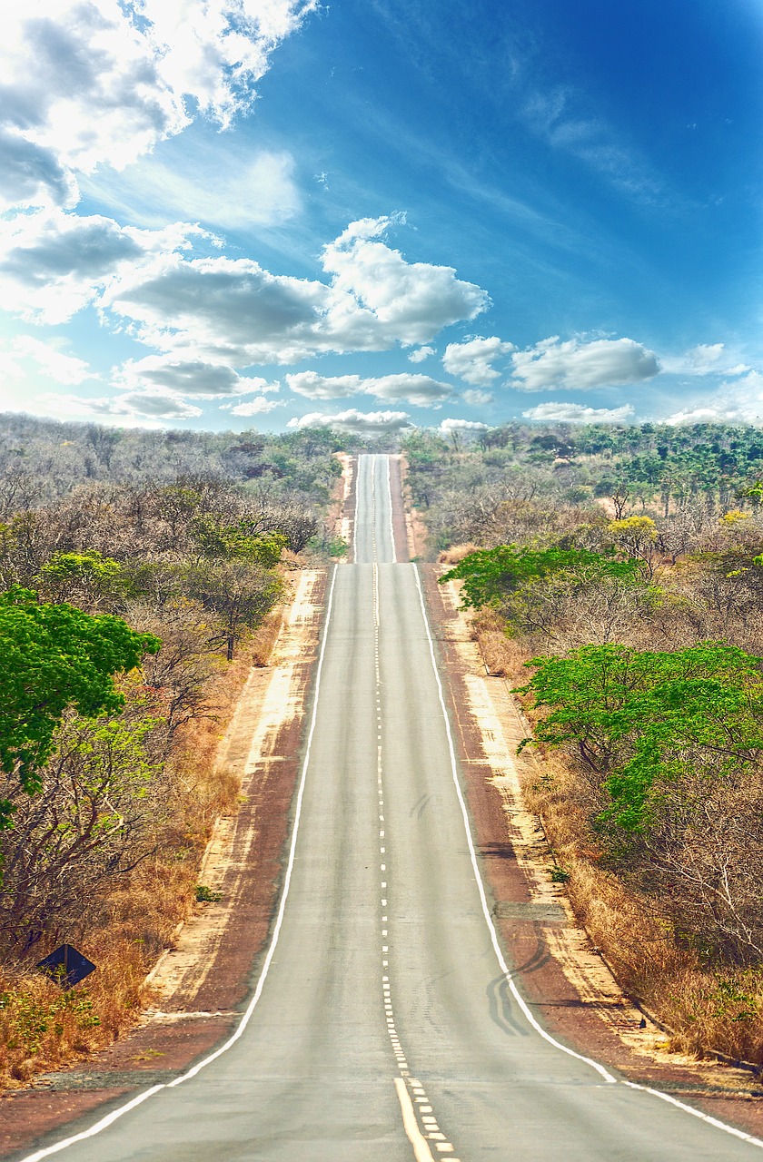 Image - road sky clouds landscape trip