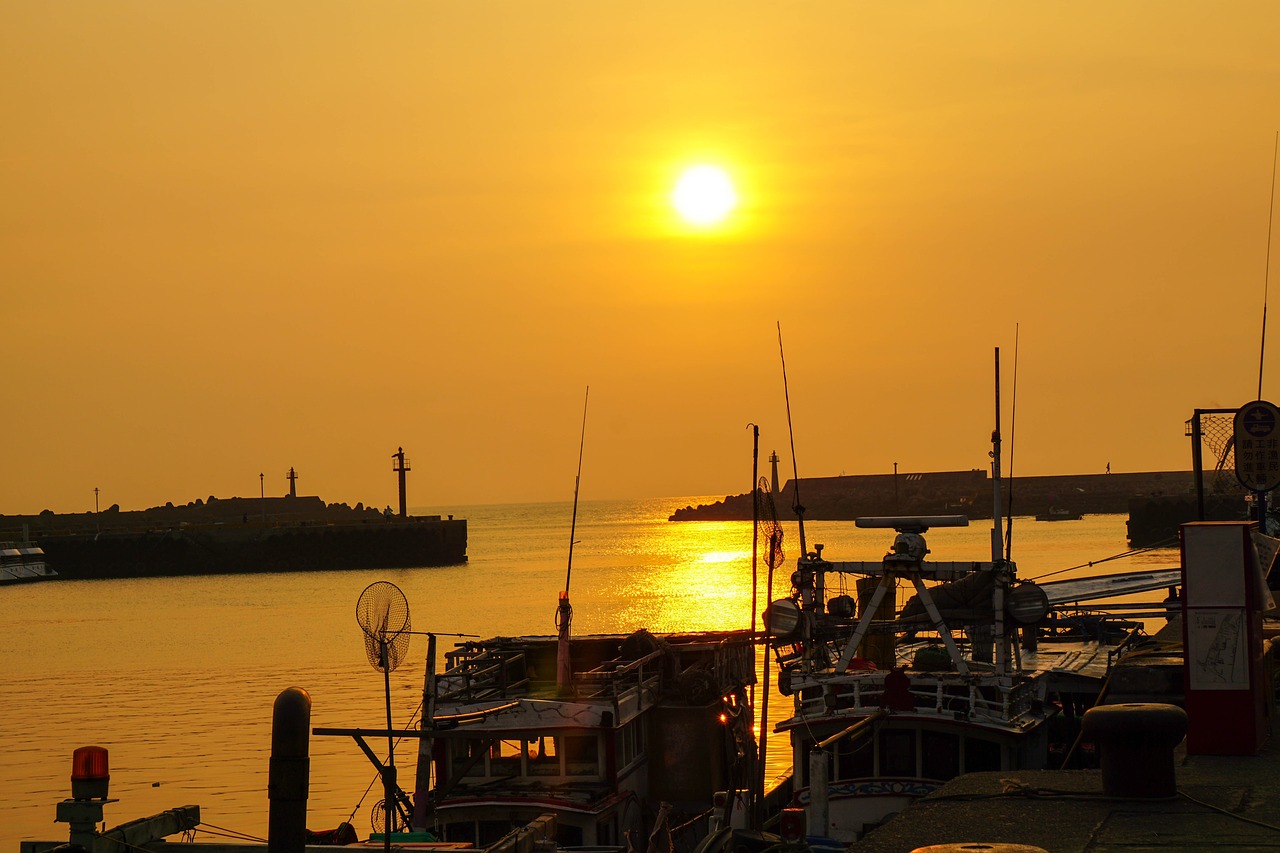 Image - sunset pier sun orange water