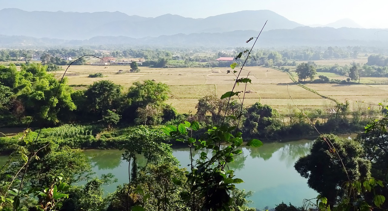 Image - laos river vang vieng plain