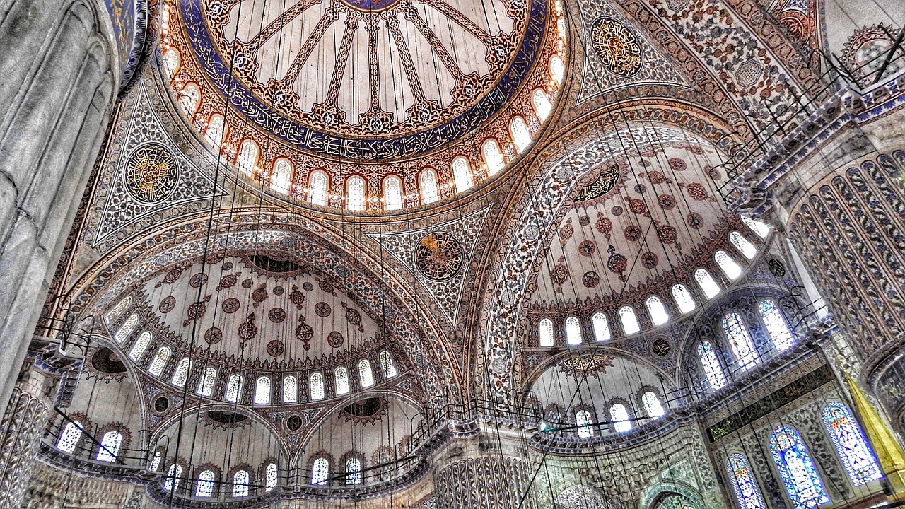 Image - ceiling blue mosque istanbul temple