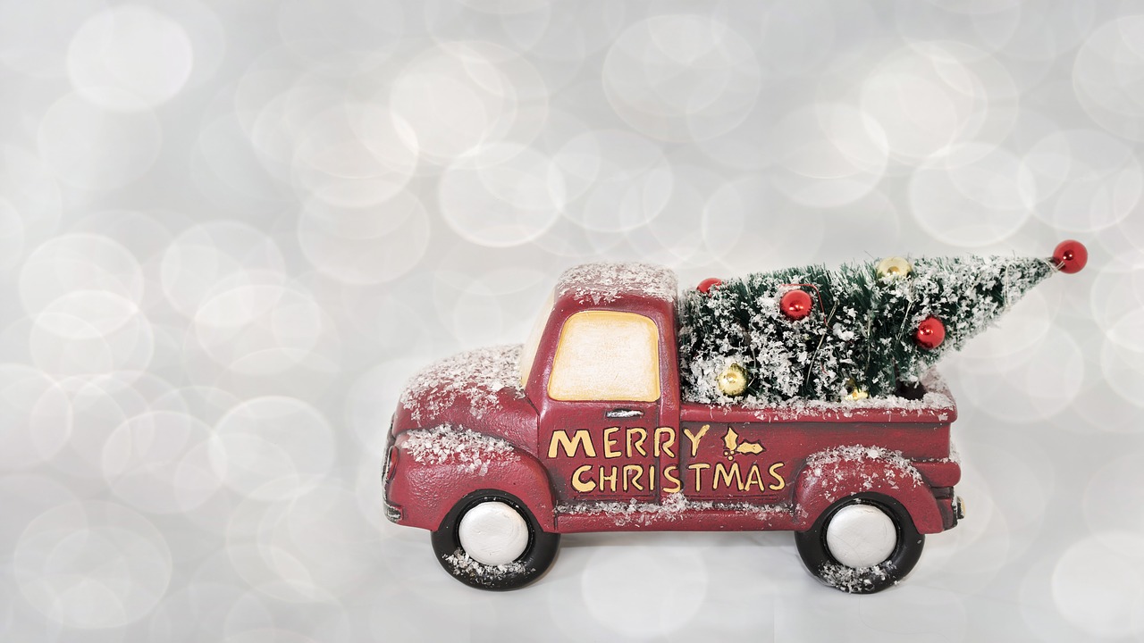 Image - merry christmas red truck christmas