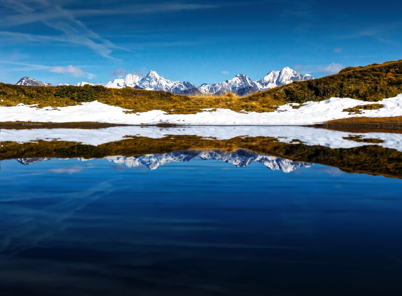 Image - mountains landscape mirroring