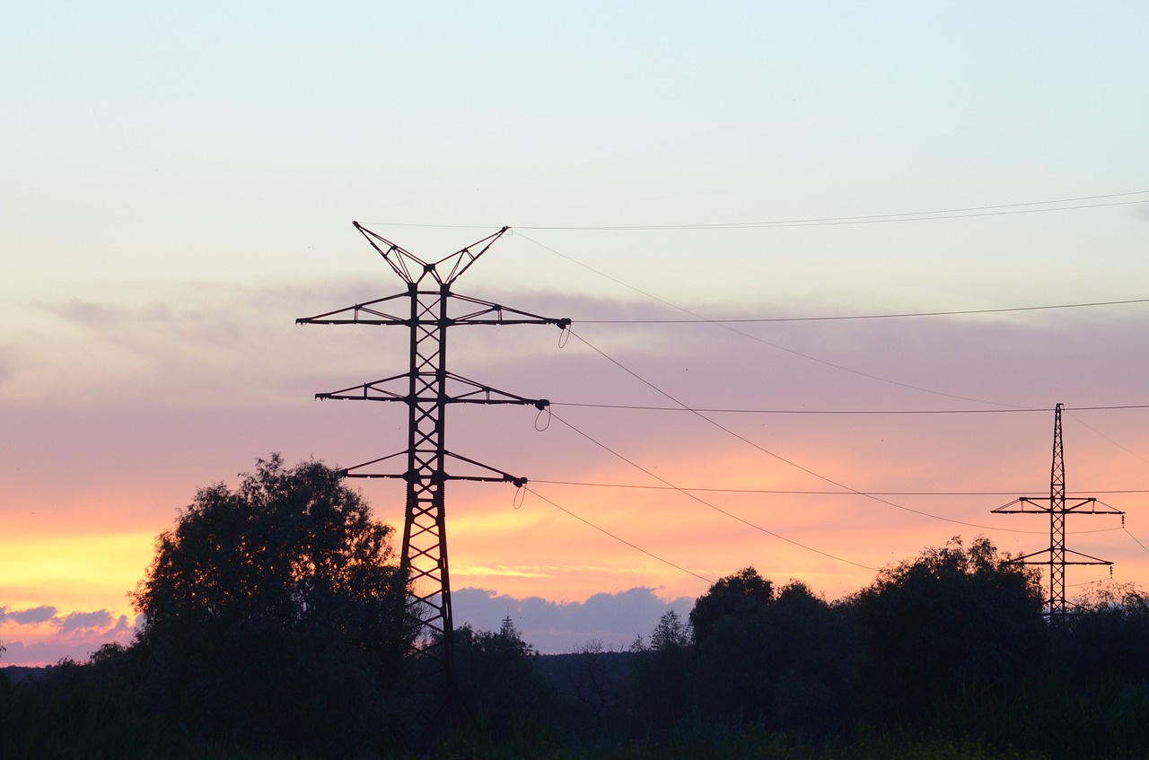 Image - tower wire electricity silhouette