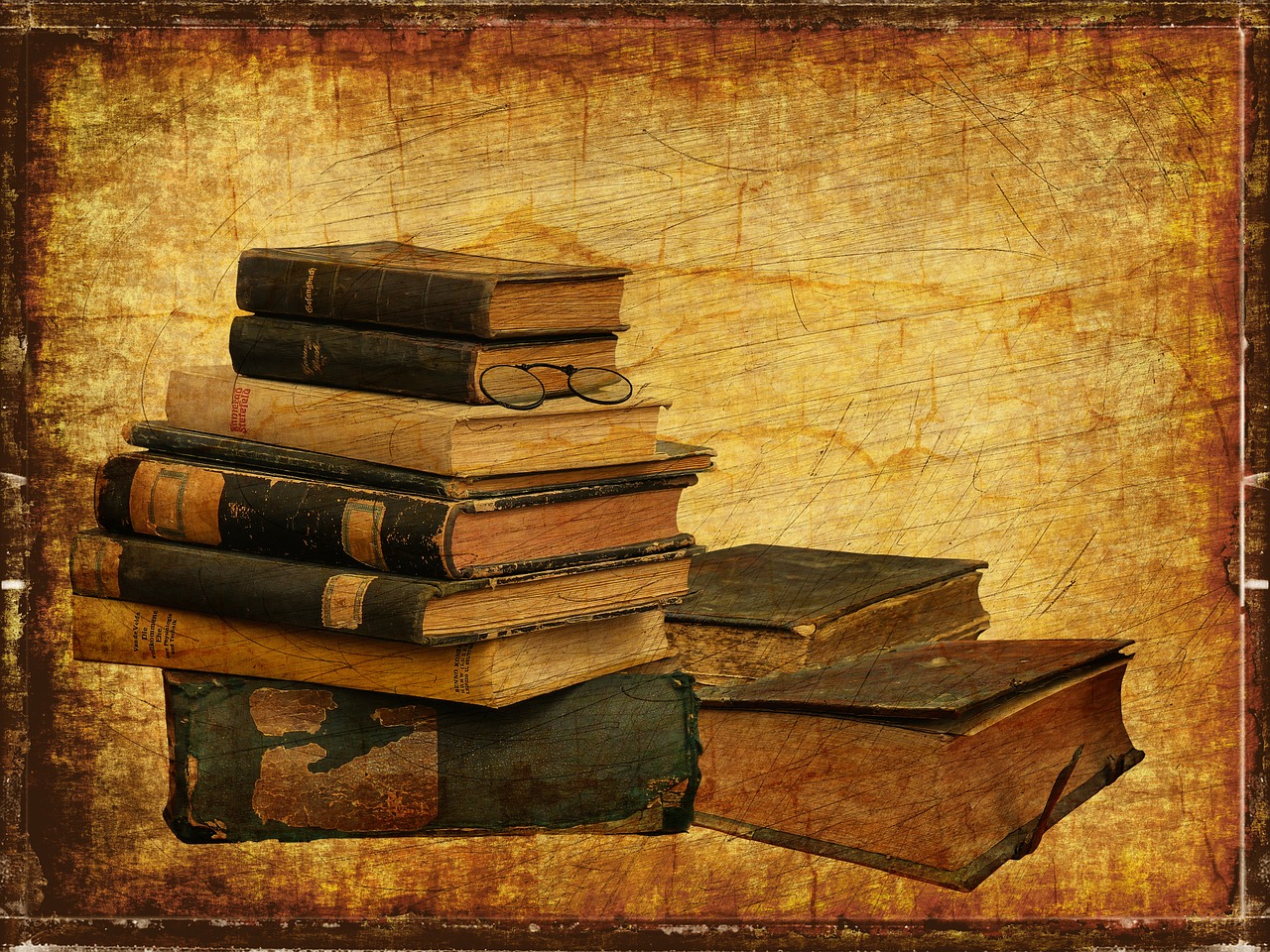 Image - books old vintage grunge pile