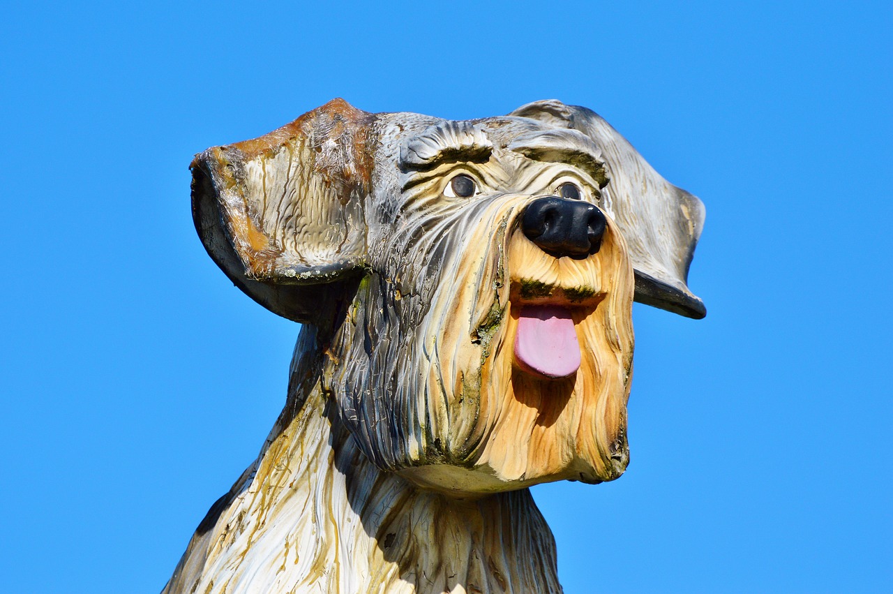 Image - wood dog figure dog schnauzer