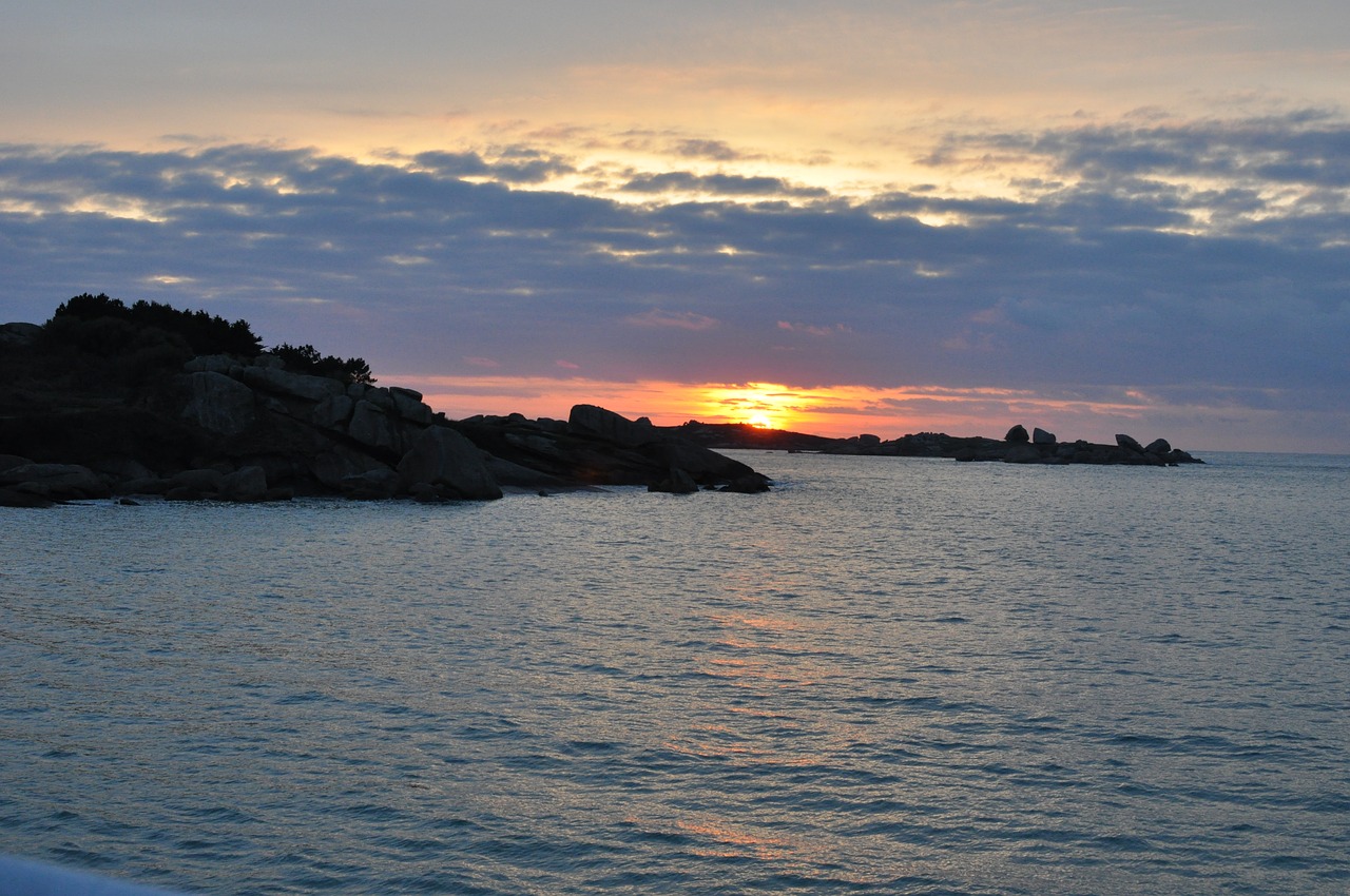 Image - pink granite coast sunset france