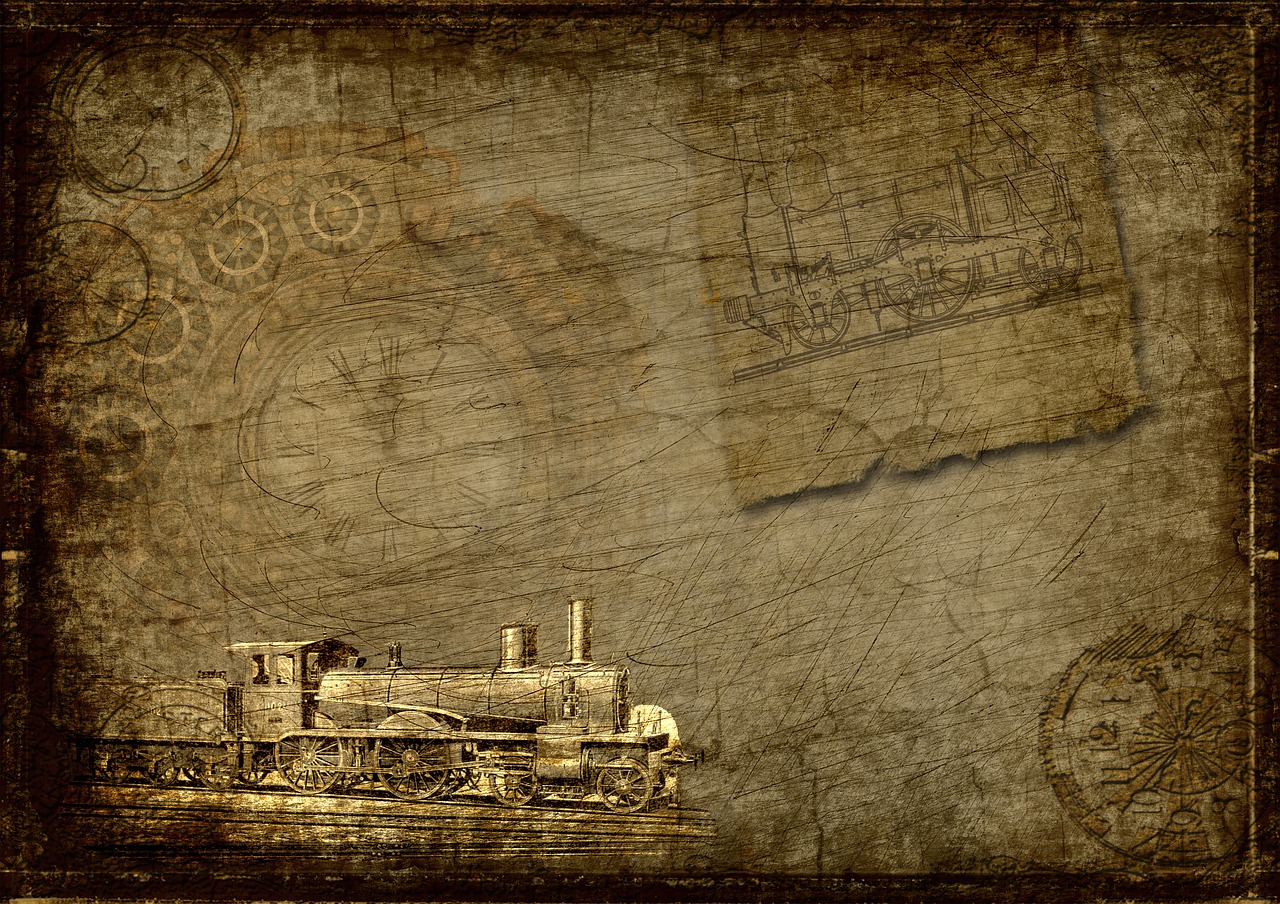 Image - locomotive clock steampunk industry