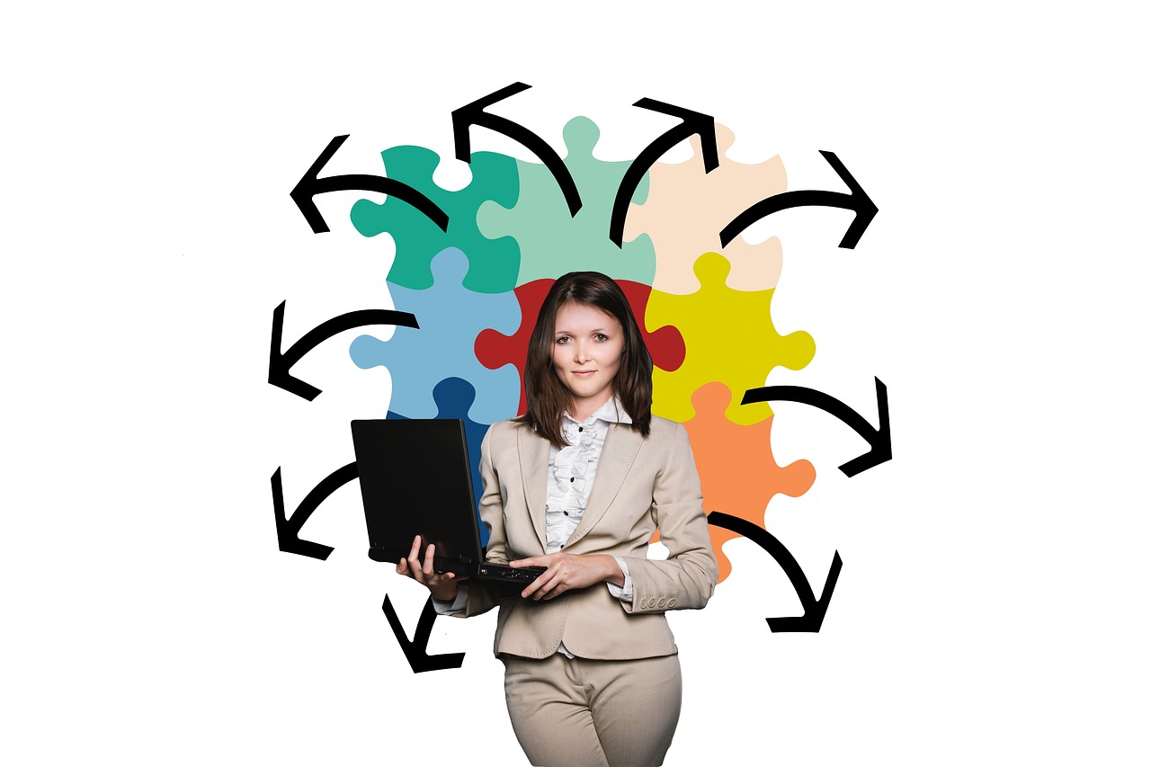 Image - businesswoman business puzzle