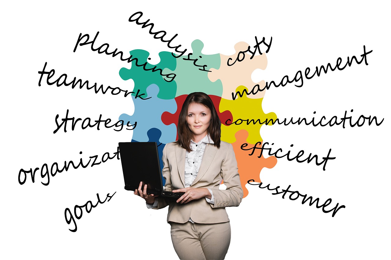 Image - businesswoman business puzzle