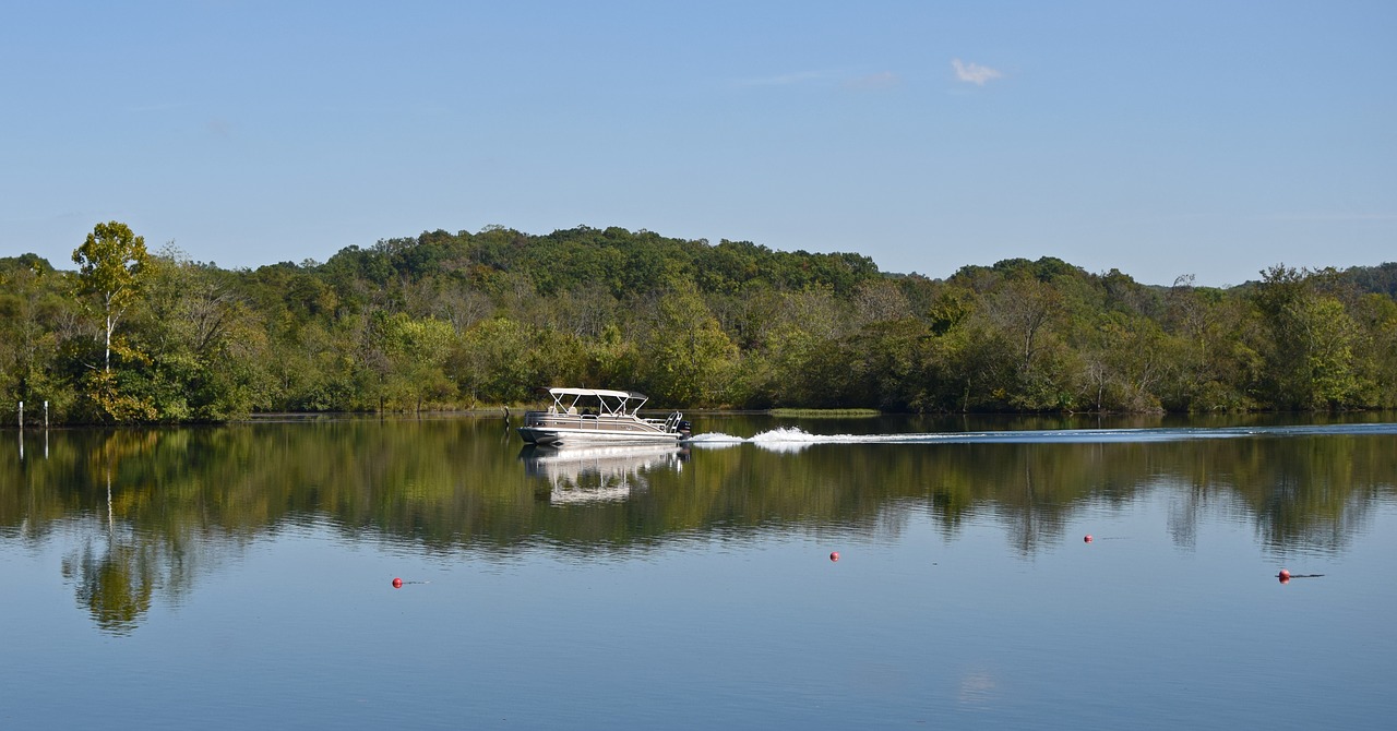 Image - motor boating fisherman lake nature