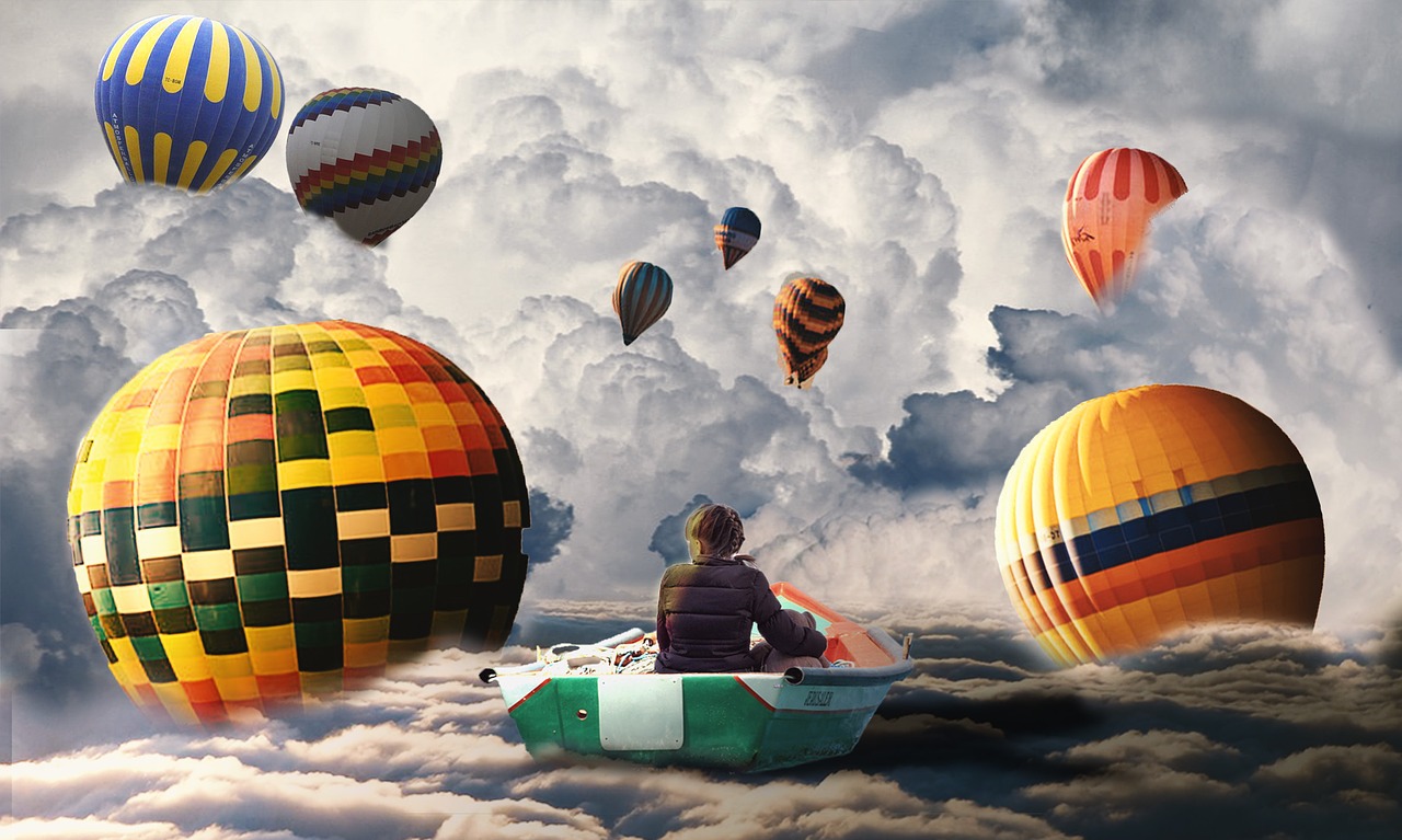 Image - photoshop balloon clouds