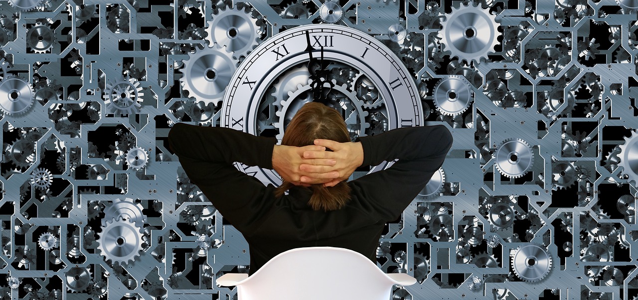 Image - time clock time of woman move