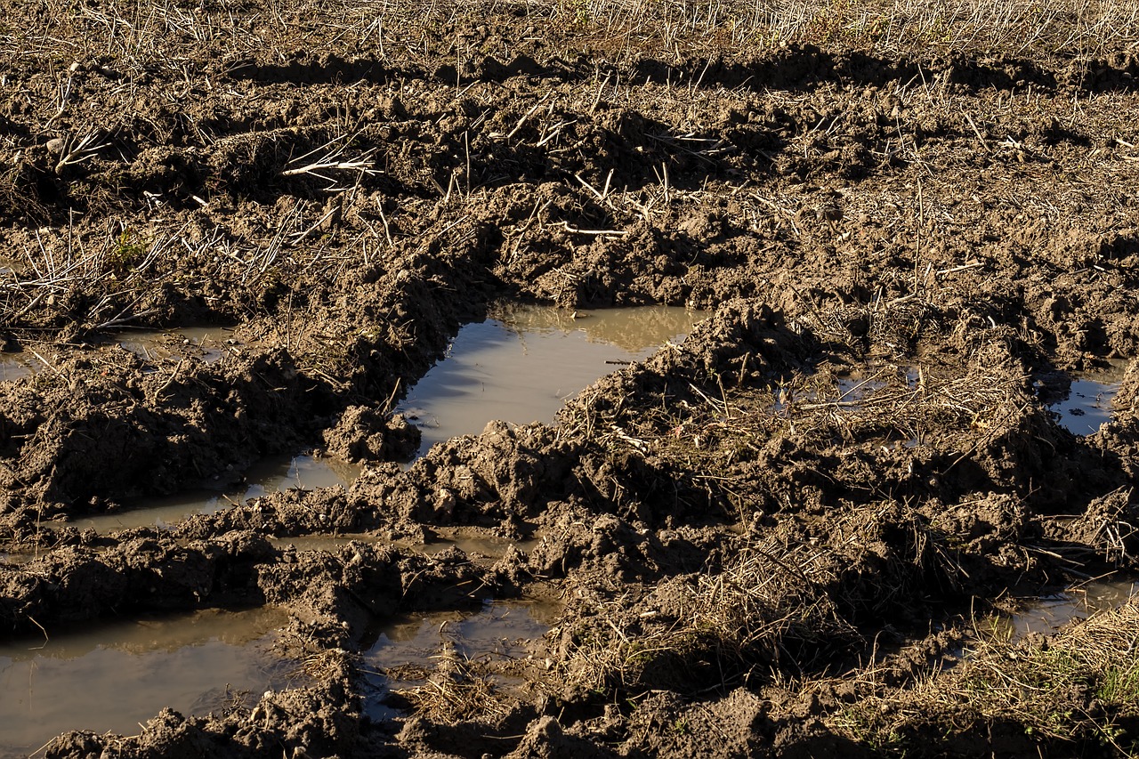 Image - arable arable land wet muddy rain