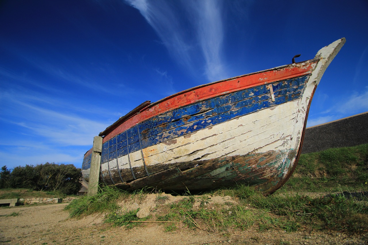 Image - boat sky blue sea water beach