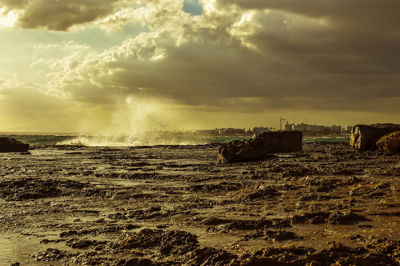 Image - rocky coast sea sky clouds storm