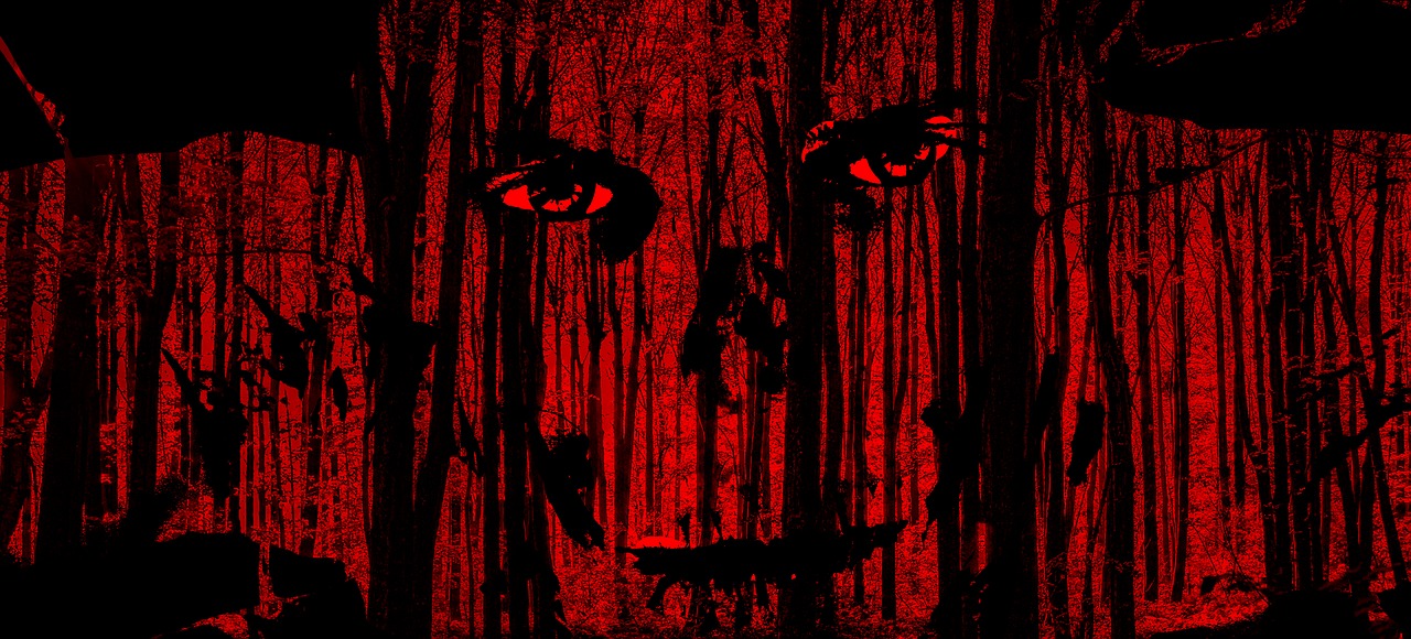 Image - halloween face horror forest trees