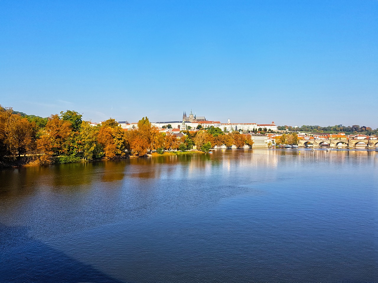 Image - prague autumn city charles bridge