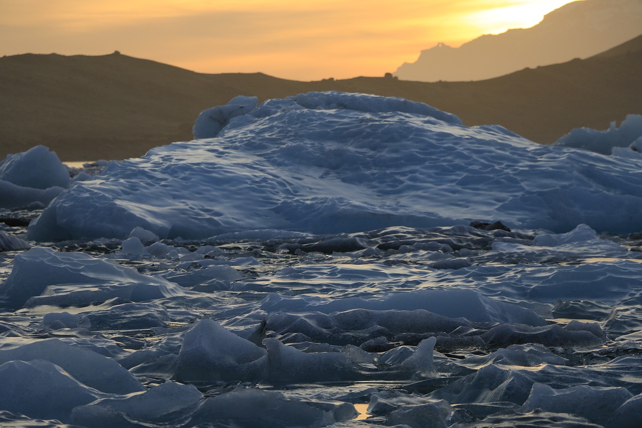 Image - iceland ice jokulsarlon sunset