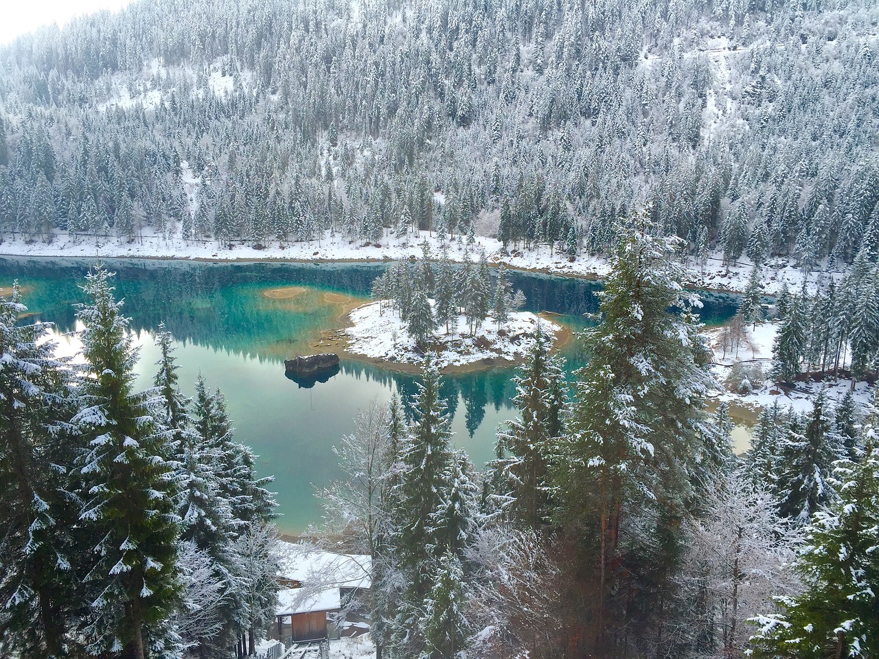 Image - lake loved frozen blue lake with snow