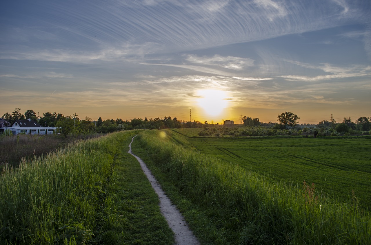 Image - sunset river landscape poland