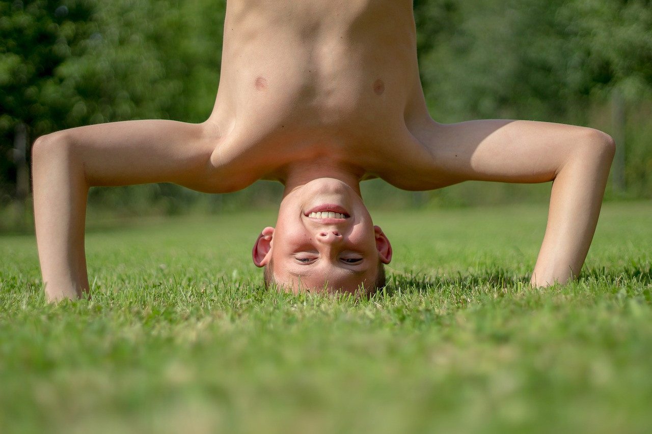 Image - boy fun child standing on your head
