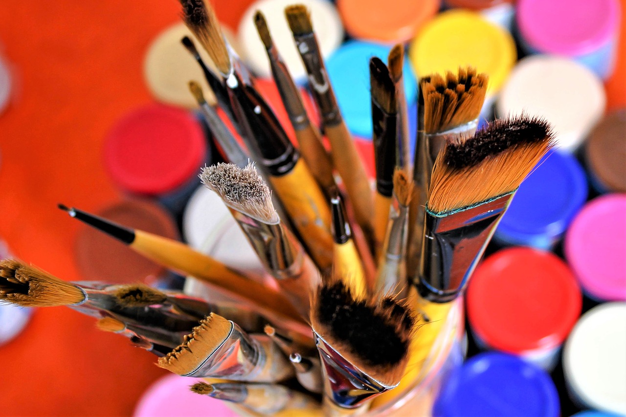 Image - brush color acrylic artist utensils