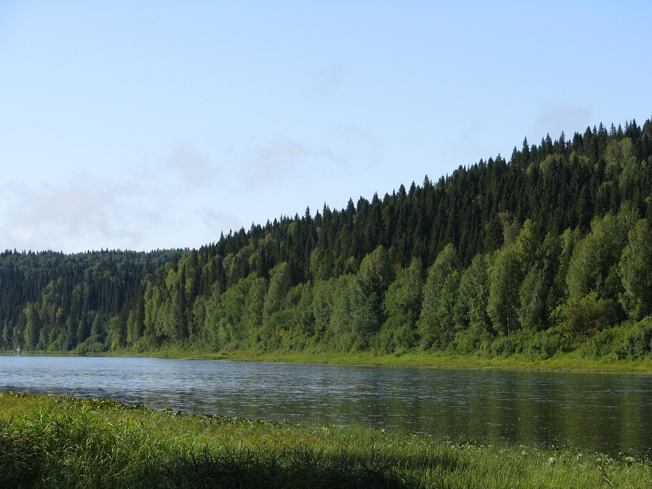 Image - the vishera river blue sky forest