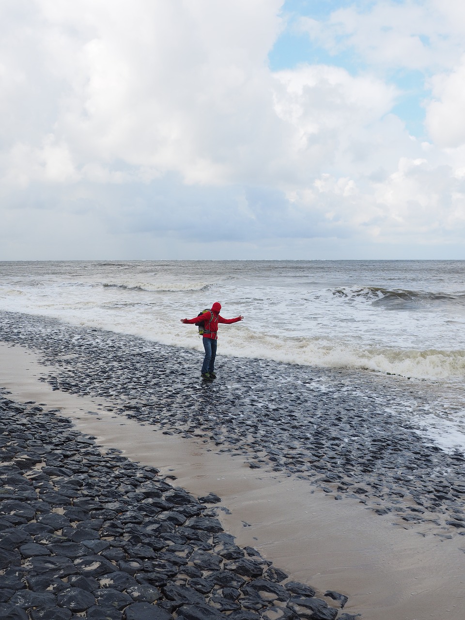 Image - beach sea wave wind forward coast