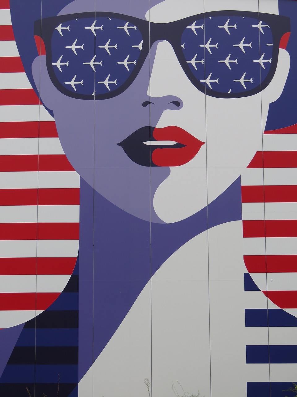 Image - usa woman face glasses aircraft