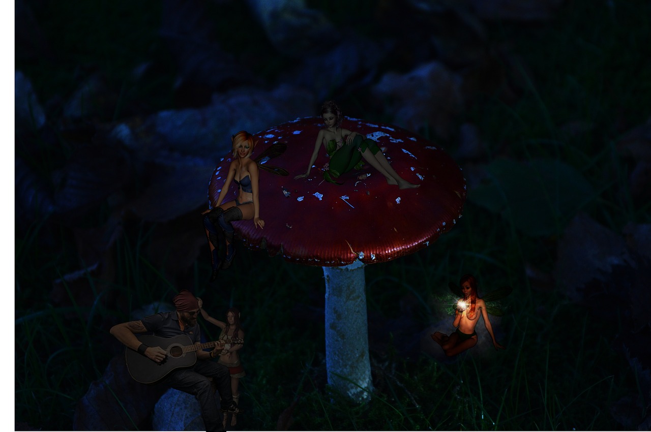 Image - fantasy fly agaric elves mood