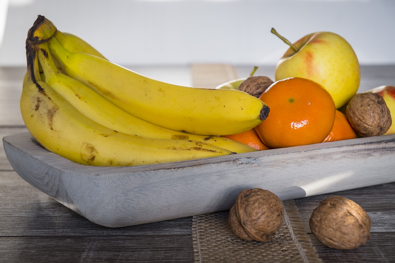 Image - fruit fruit bowl banana mandarin