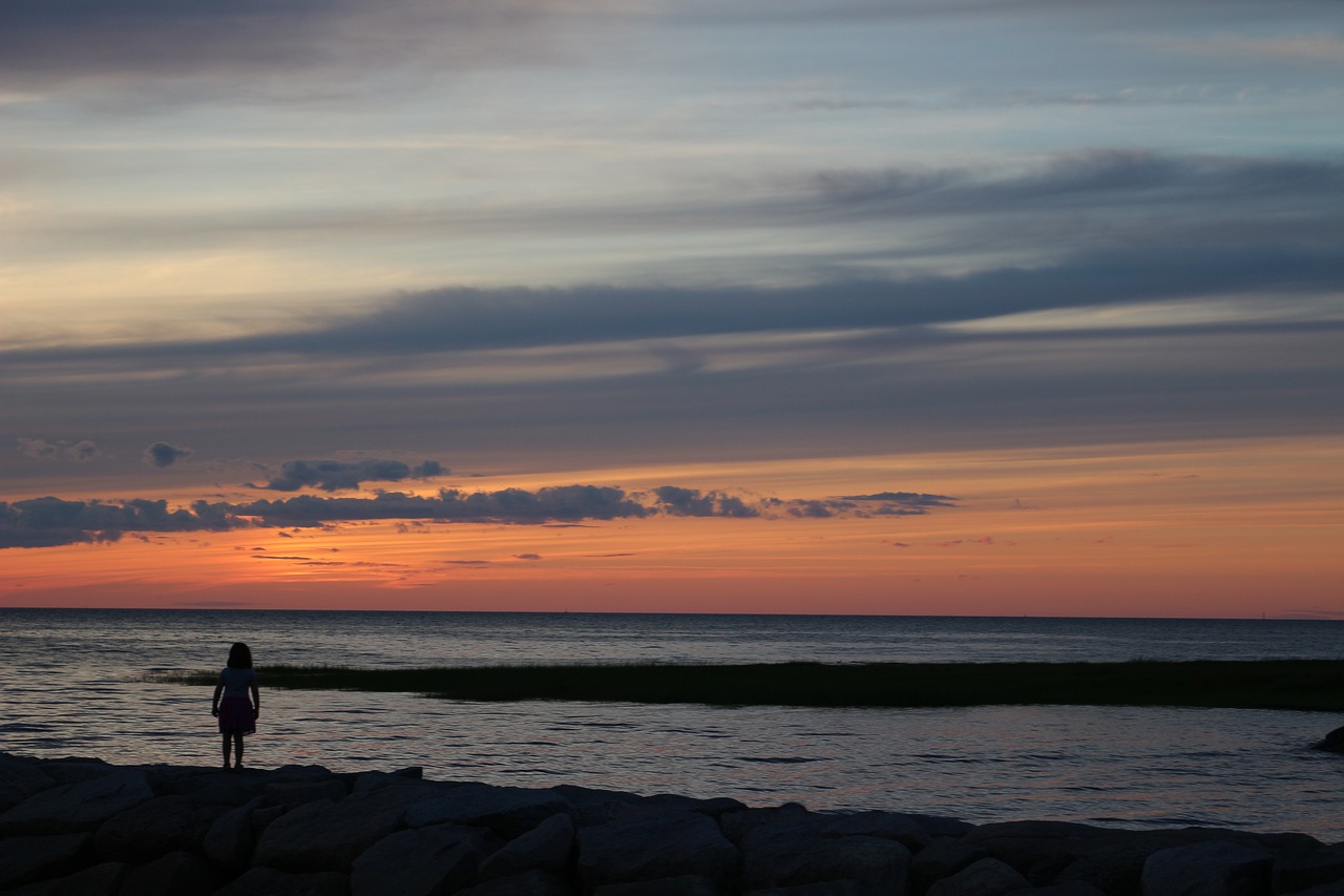 Image - sunset over beach