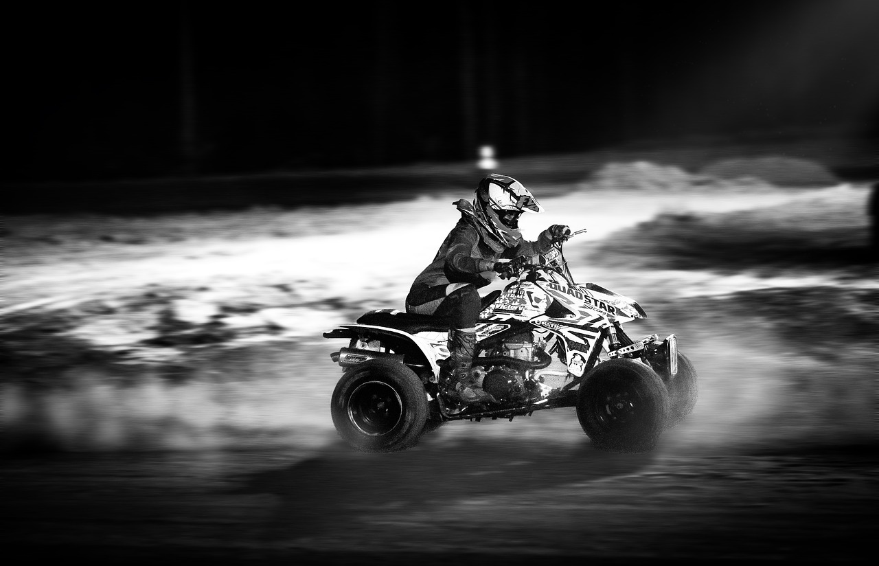 Image - black and white atv night racing