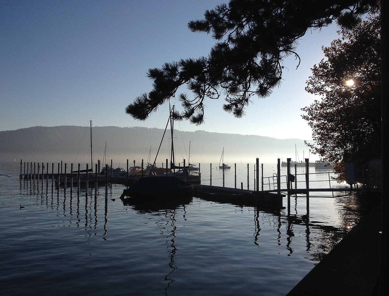 Image - water autumn mood fog port