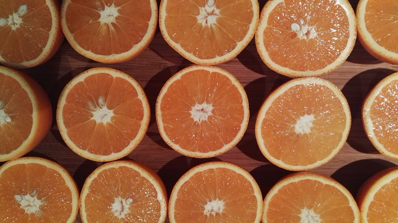 Image - oranges half symmetry citrus fruits