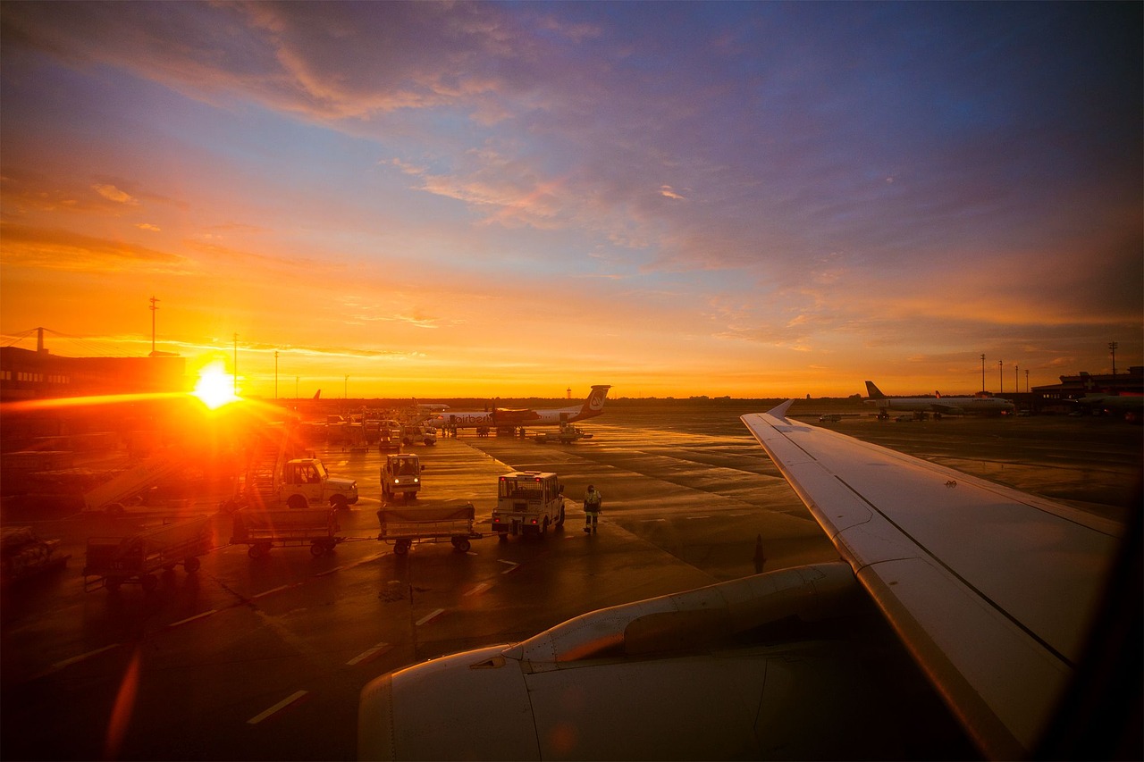Image - airport aircraft sunset