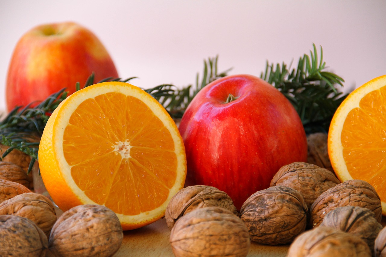 Image - orange nuts apple advent christmas