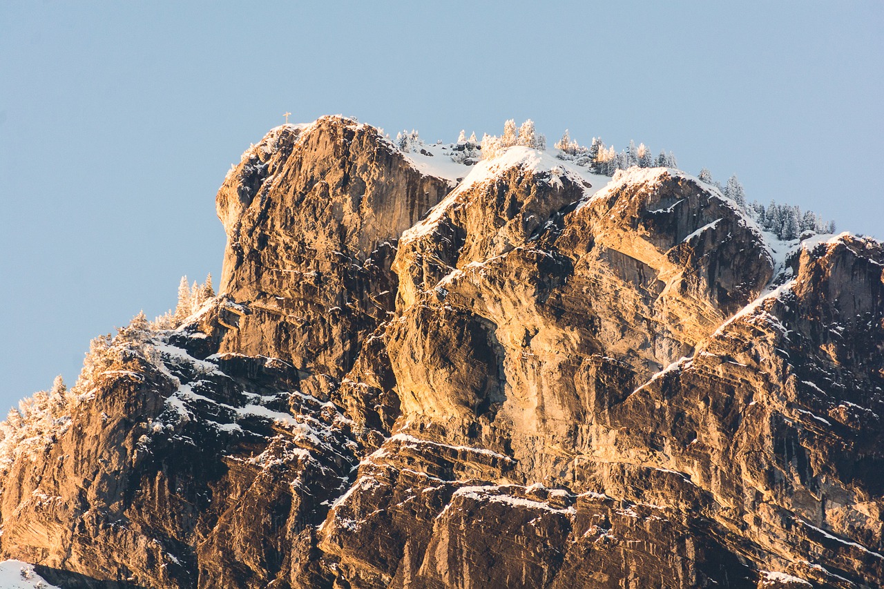 Image - mountain warm snow sky landscape