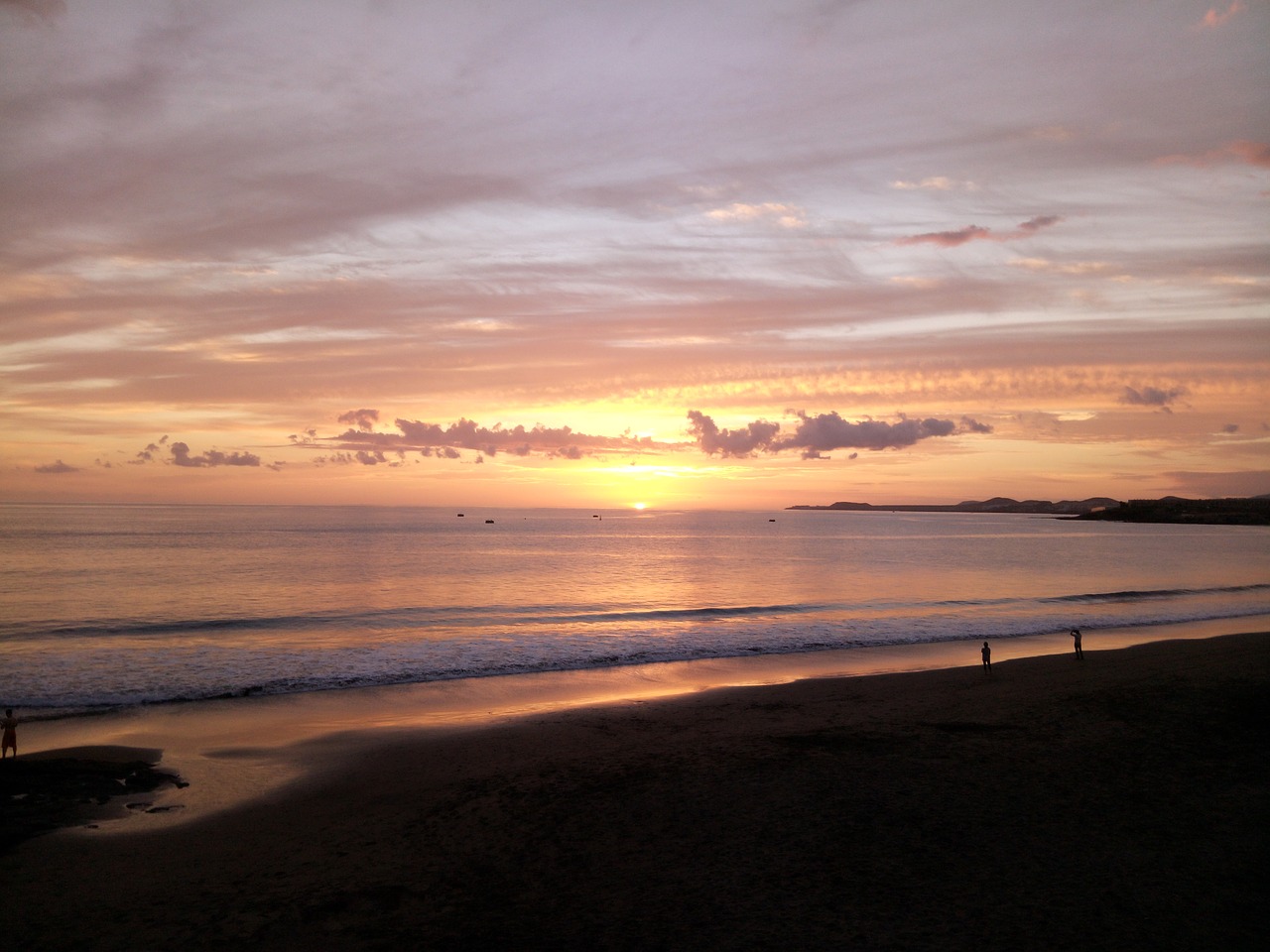 Image - tenerife sunset beach afterglow