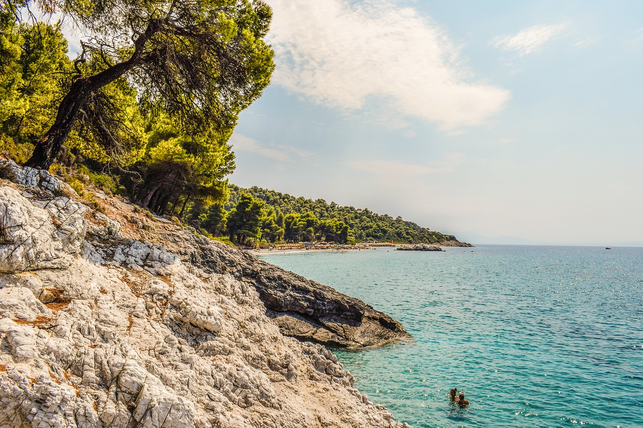 Image - greece skopelos kastani beach trees