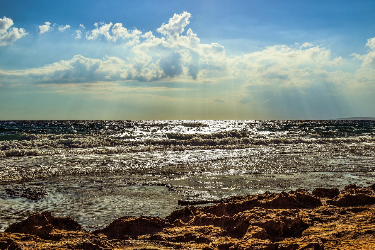 Image - rocky coast sea sky clouds