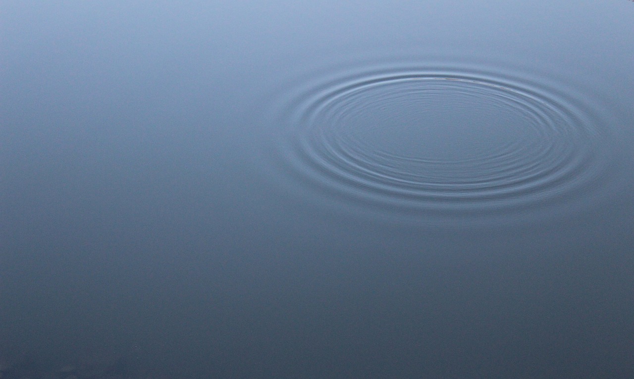 Image - water stone concentric circle blue