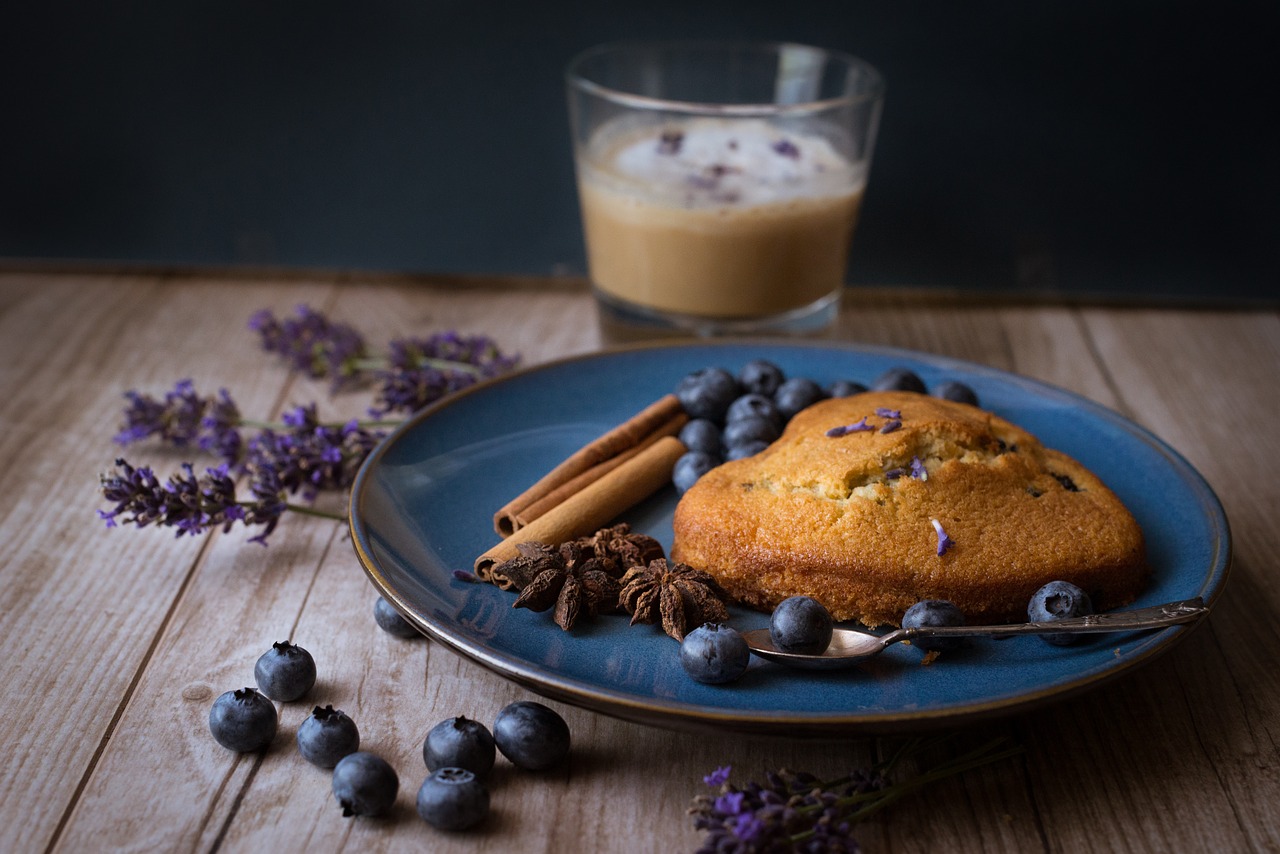 Image - coffee cake blueberries lavender