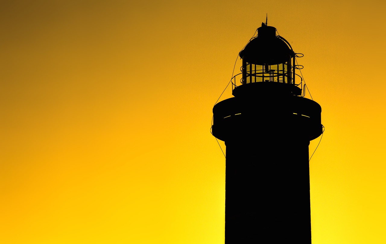 Image - lighthouse silhouette evening