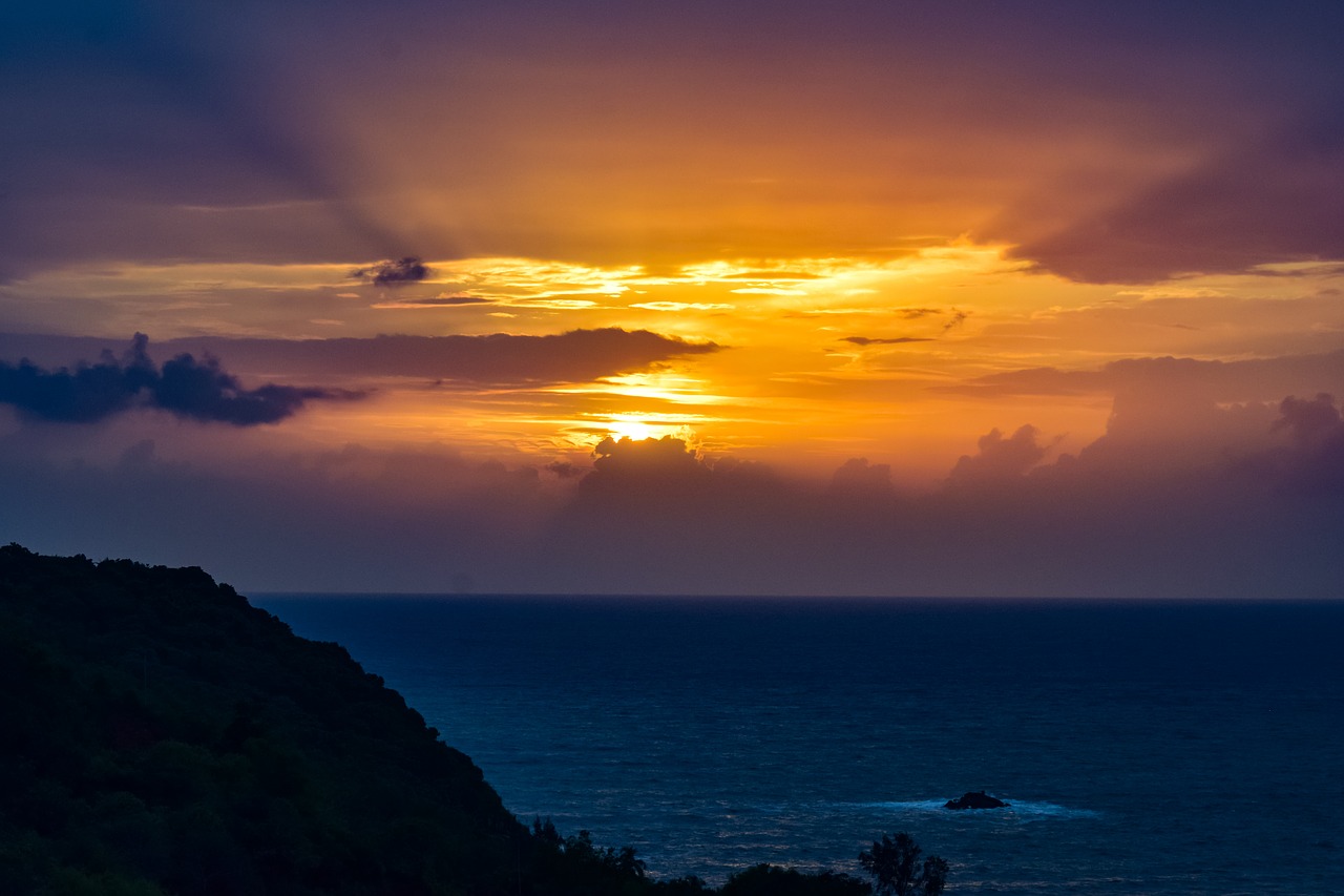 Image - sunset ocean water sea sun sky