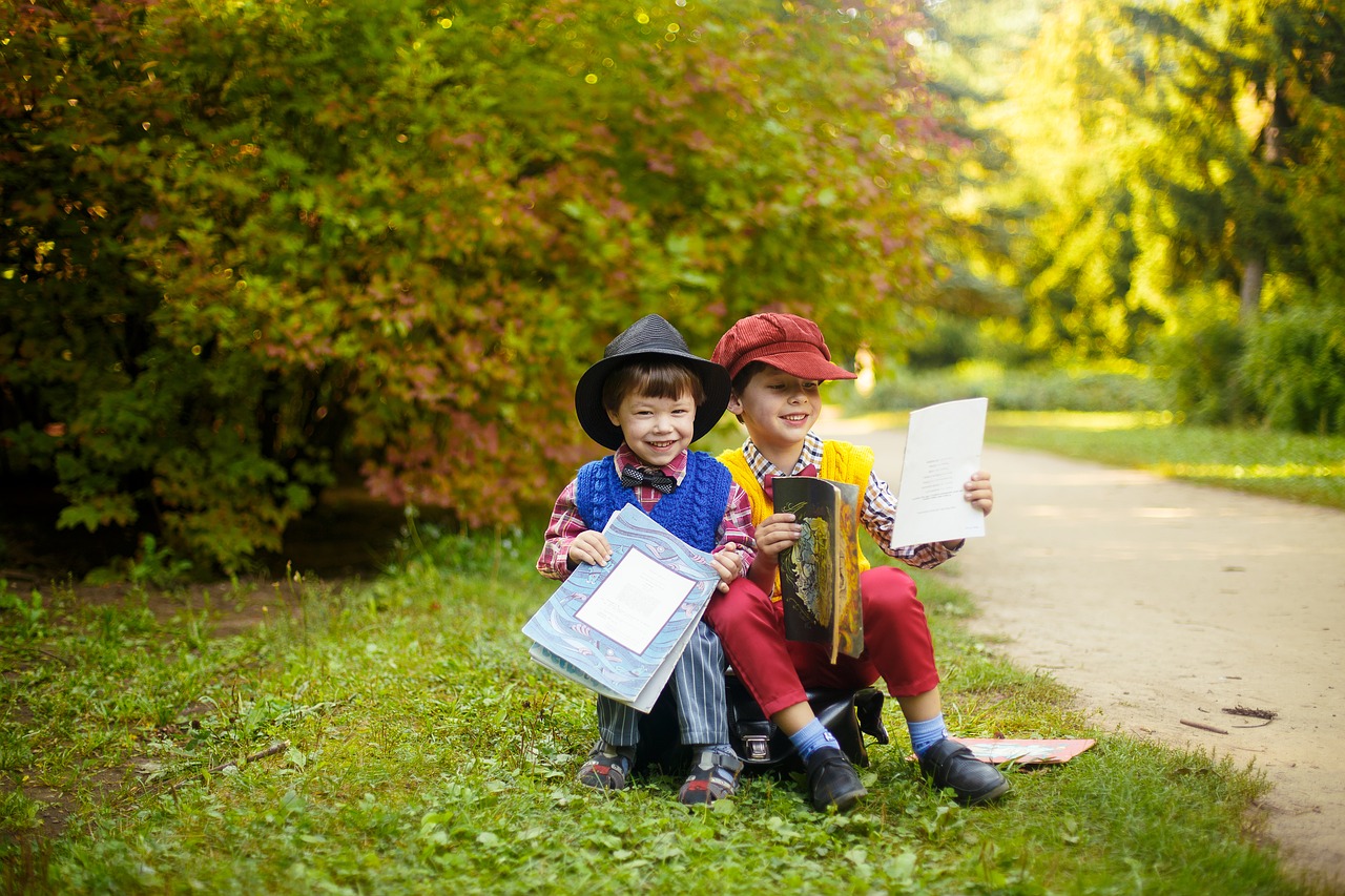 Image - books boys forest park vintage